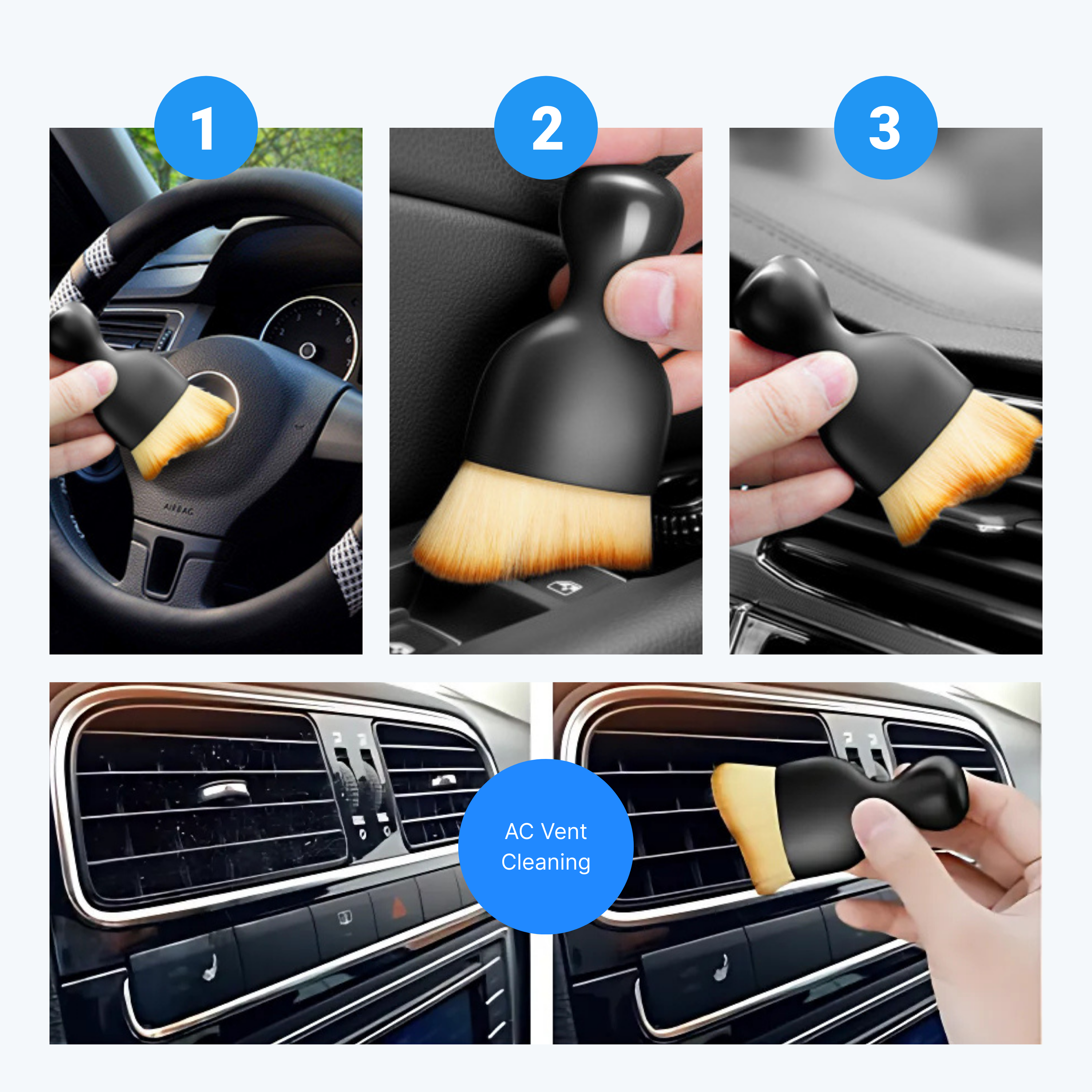 Car Interior Cleaning Brush 2 pcs
